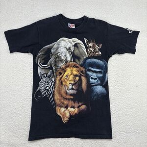Vintage 1995 Busch Gardens T-Shirt Lion Gorilla Extinction Forever Single Stitch